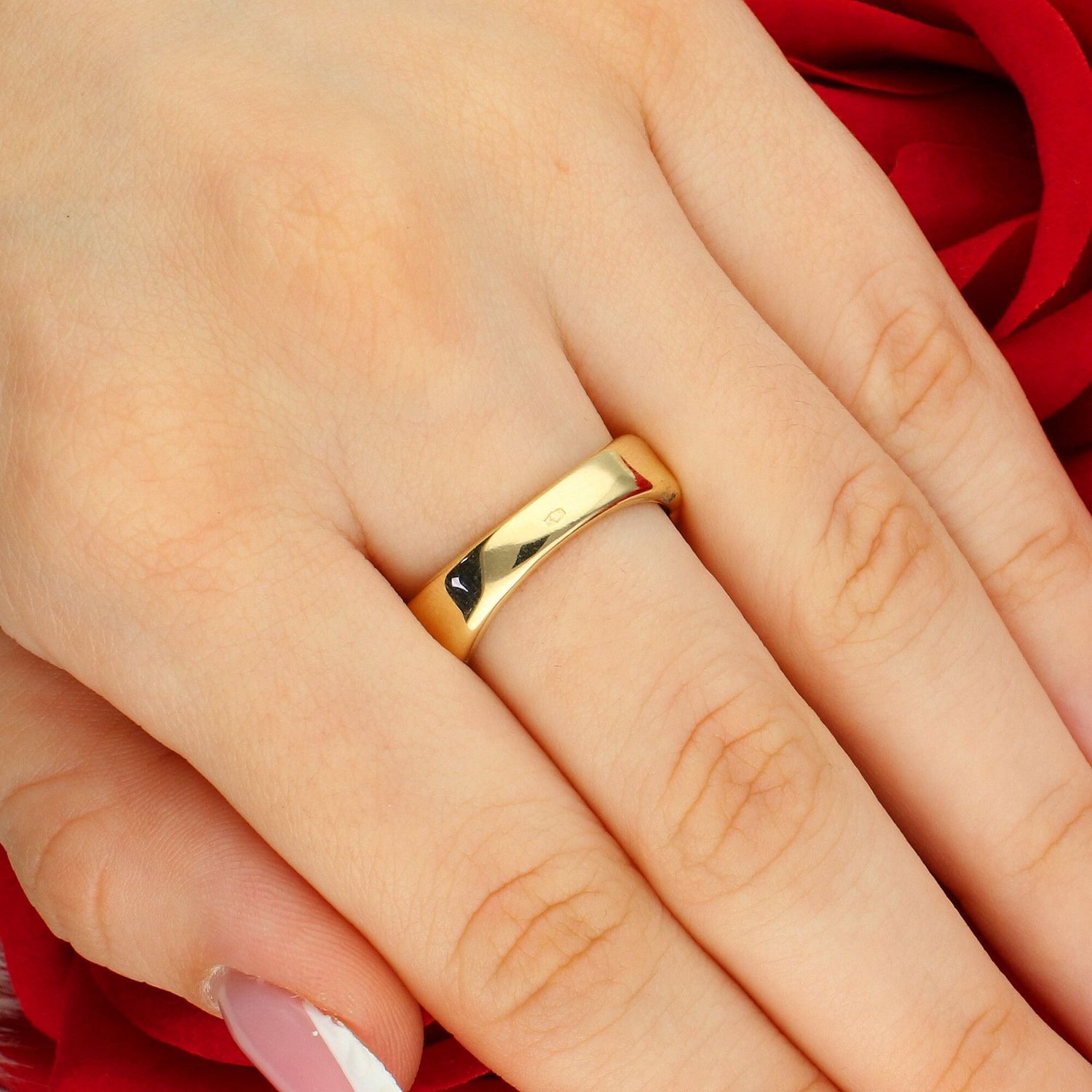 Złoty Pierścionek Damski 375 – designerski, motyw kropla, trendy.jpg